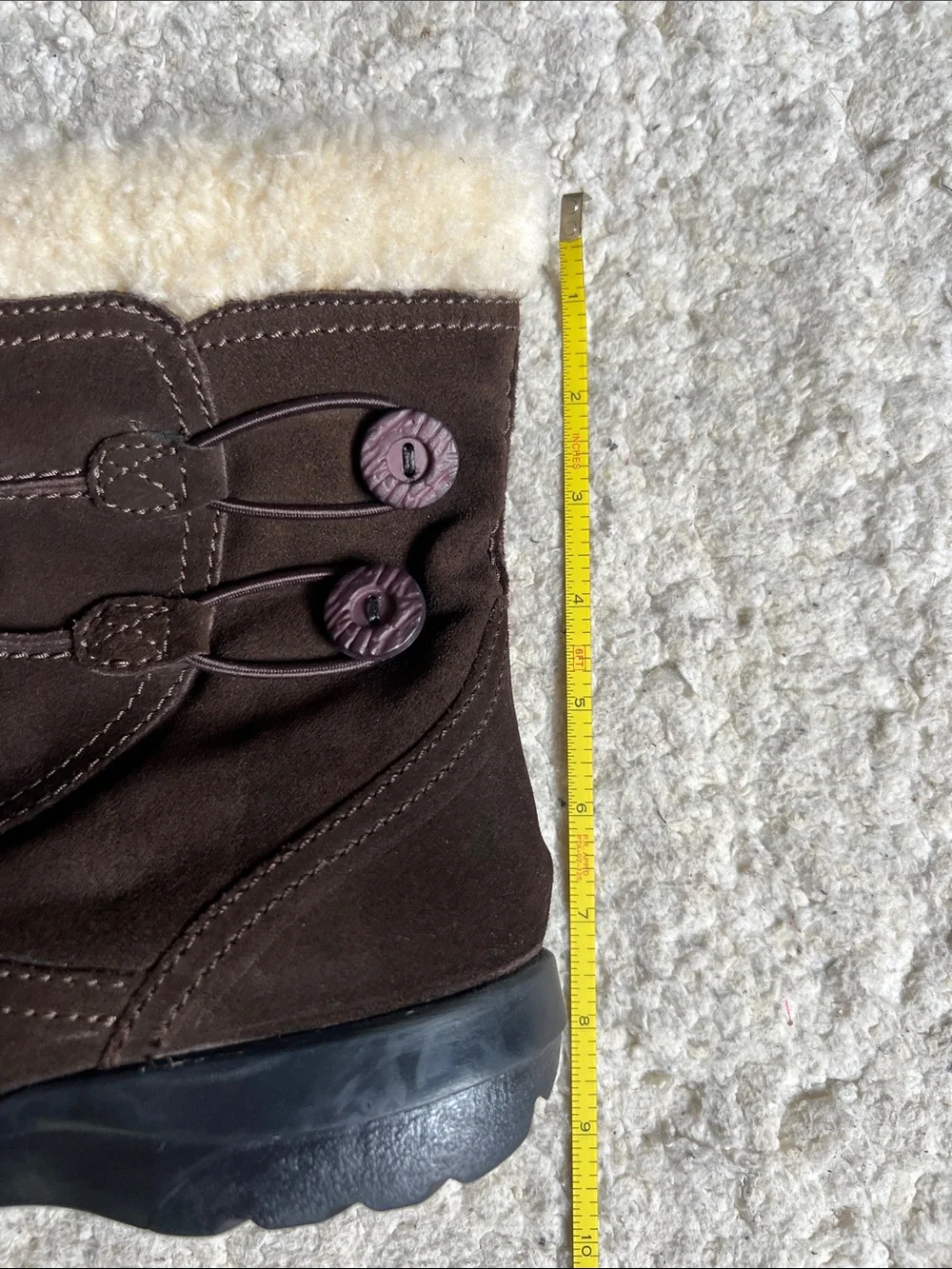 Clarks Dark Brown Suede Shearling Winter Boots